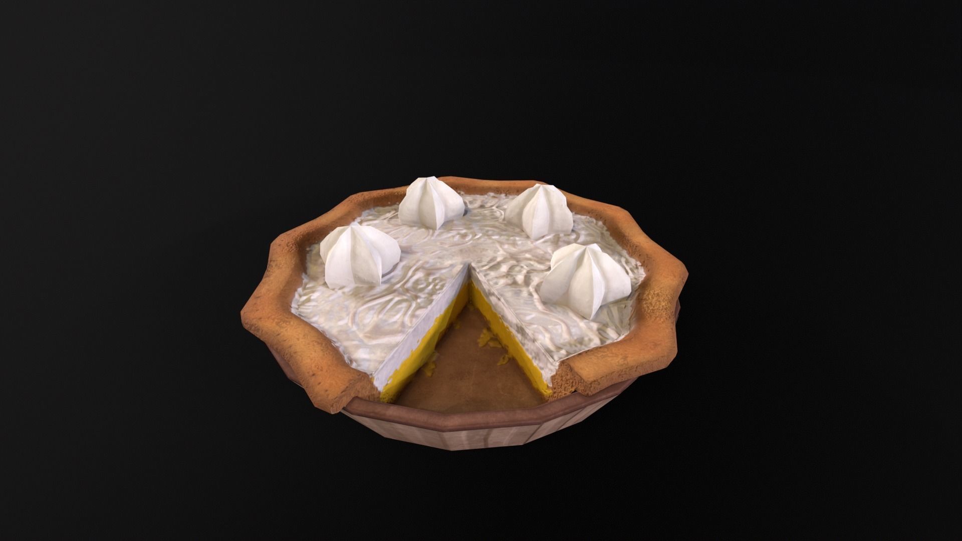 Lemon Pie  Low-poly 3D model_4