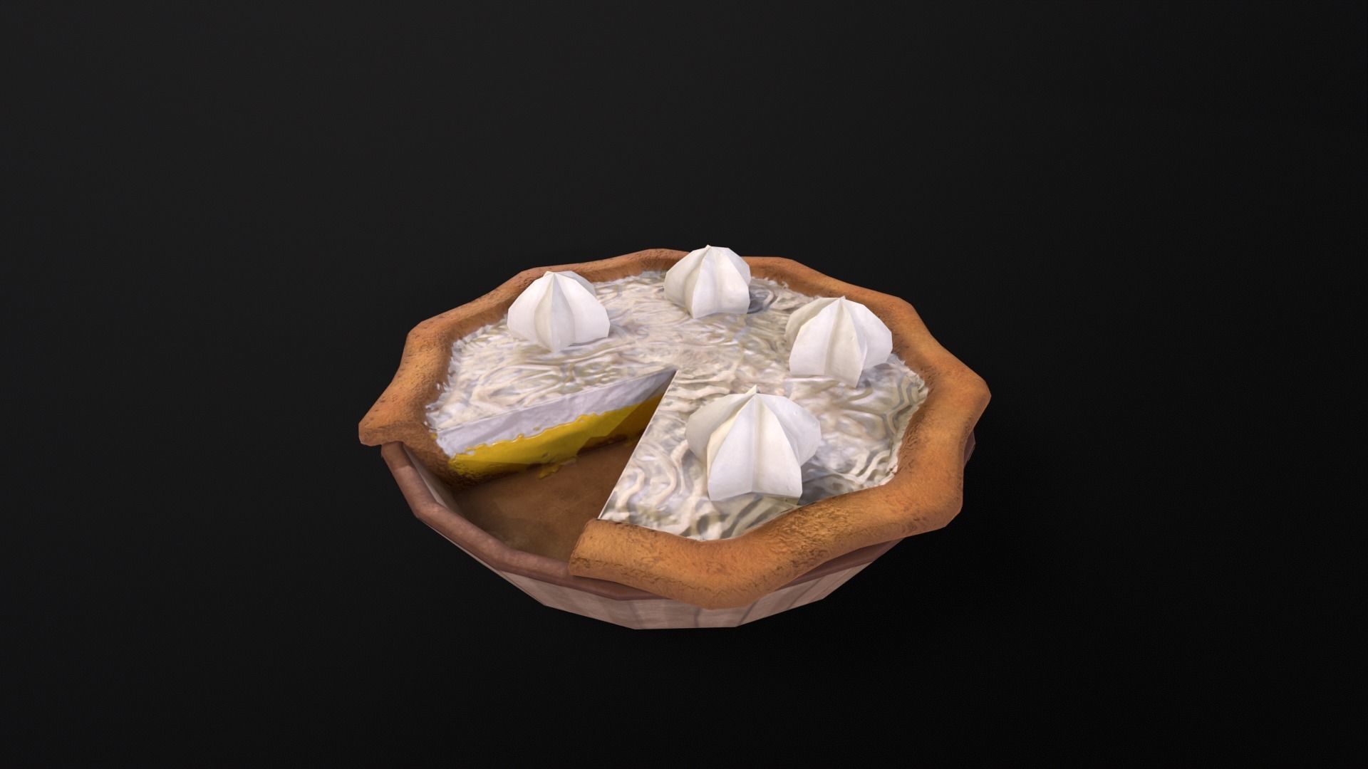 Lemon Pie  Low-poly 3D model_6