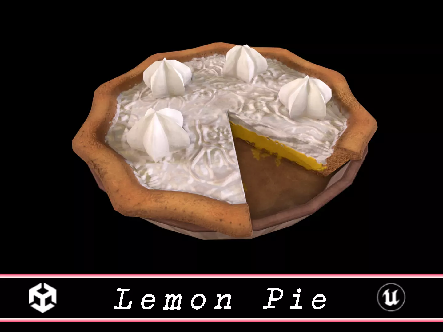 Lemon Pie  Low-poly 3D model_0
