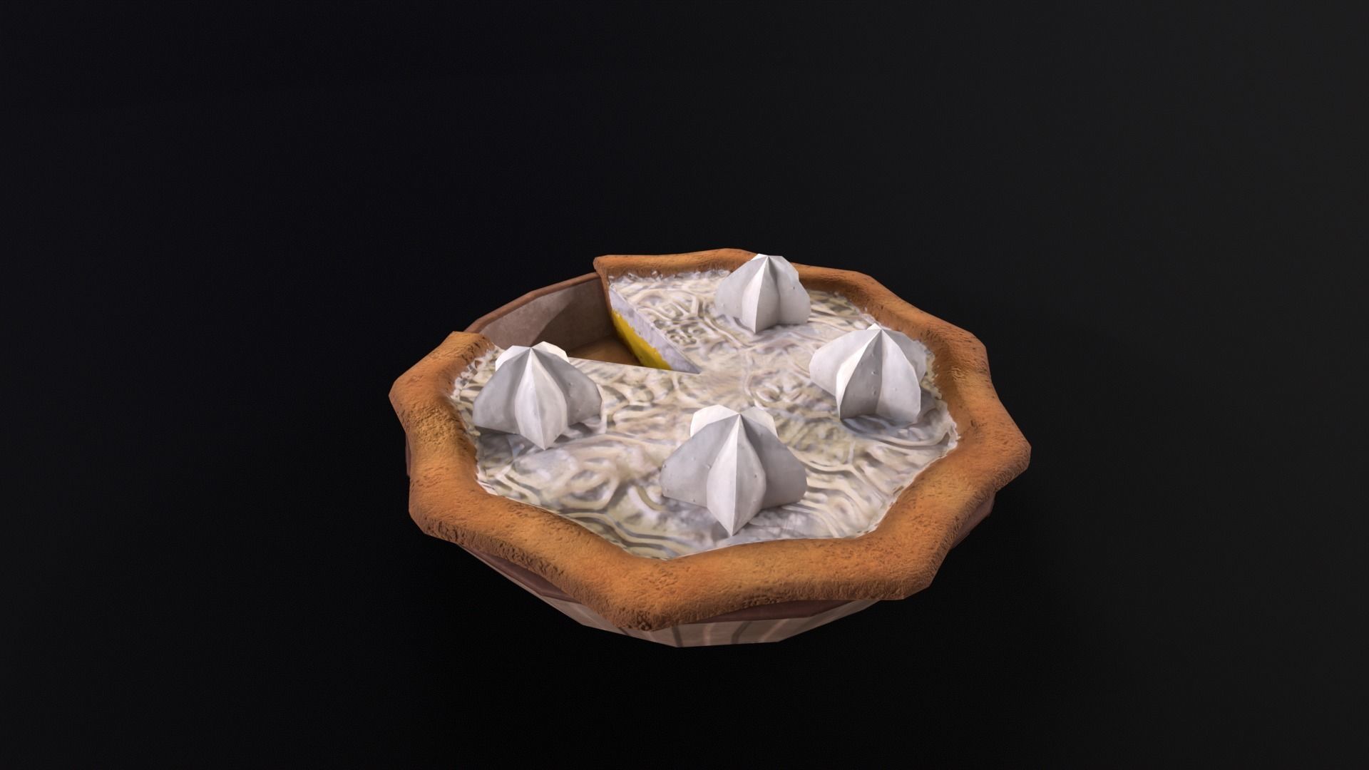 Lemon Pie  Low-poly 3D model_10