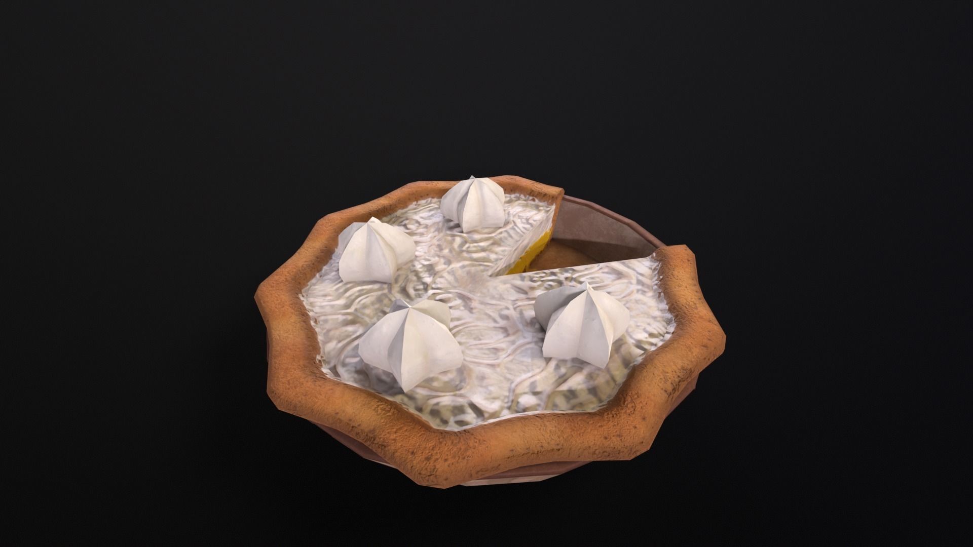 Lemon Pie  Low-poly 3D model_14