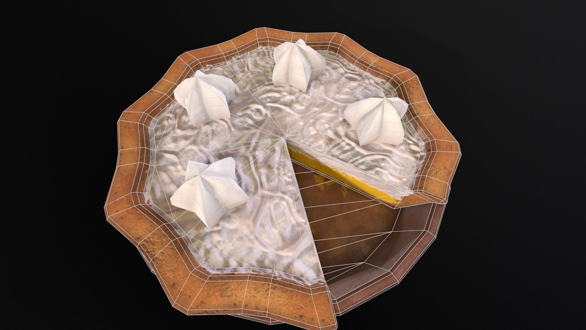 Lemon Pie  Low-poly 3D model_17