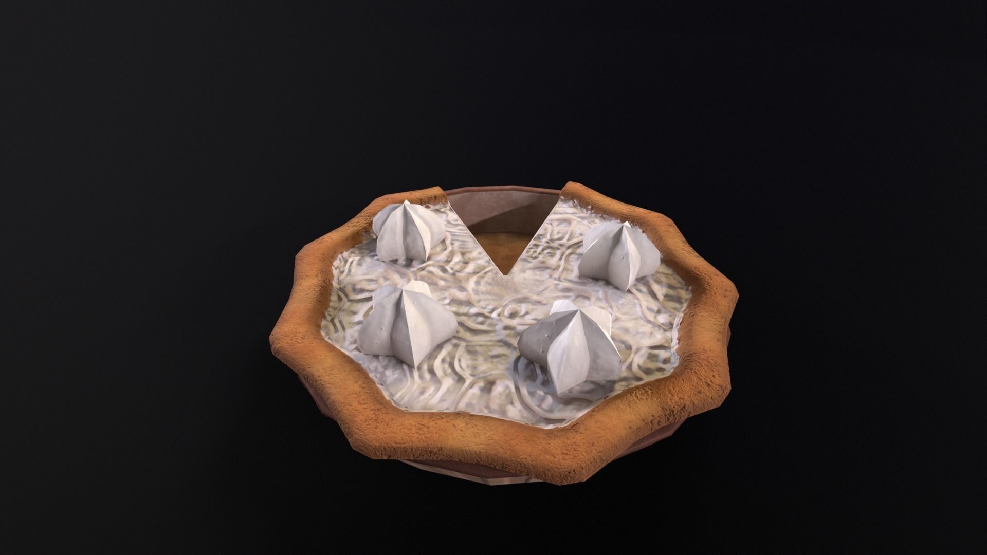 Lemon Pie  Low-poly 3D model_12