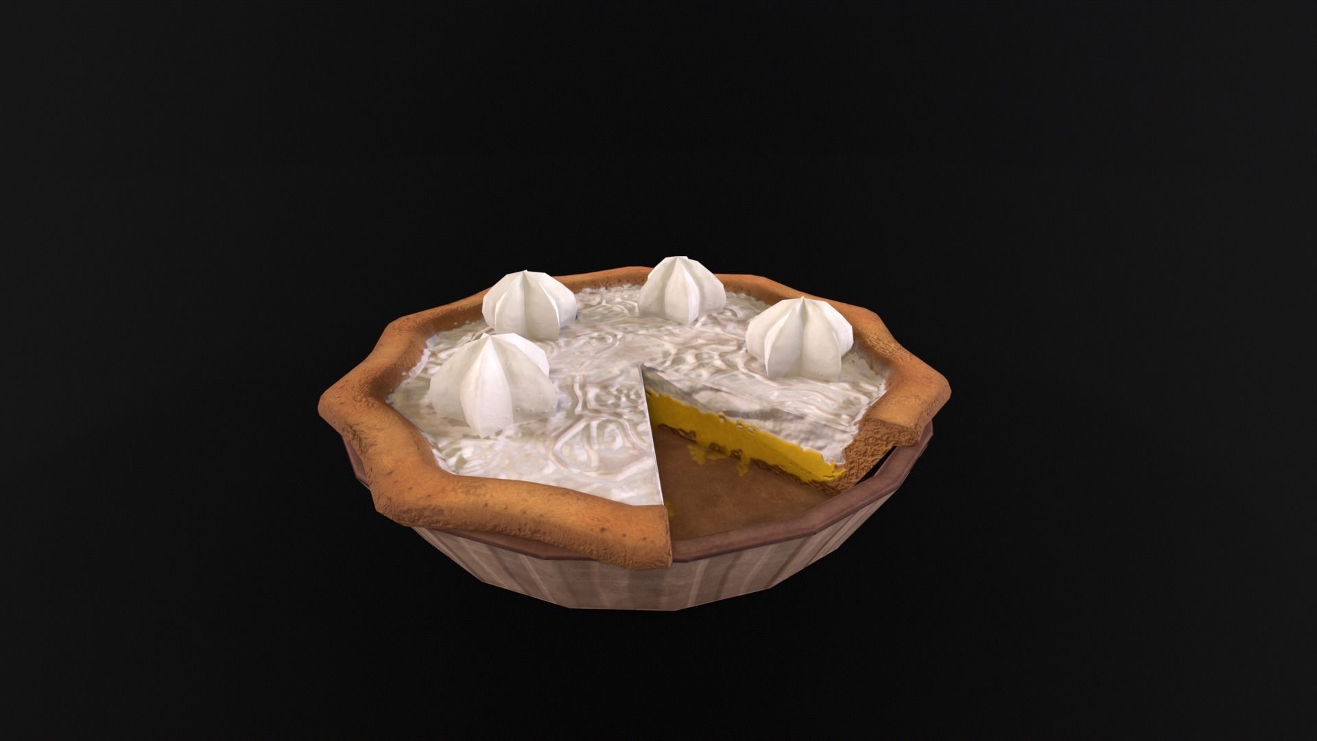 Lemon Pie  Low-poly 3D model_2
