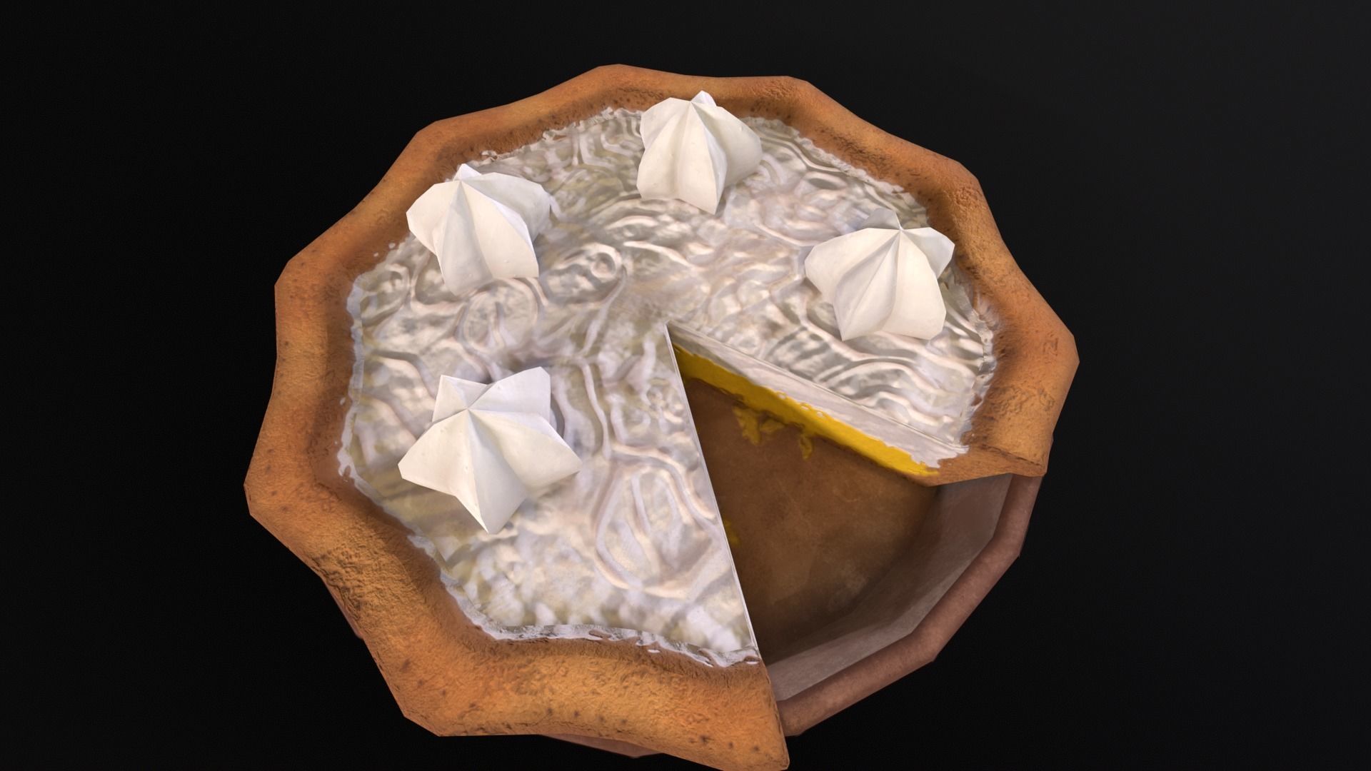 Lemon Pie  Low-poly 3D model_16
