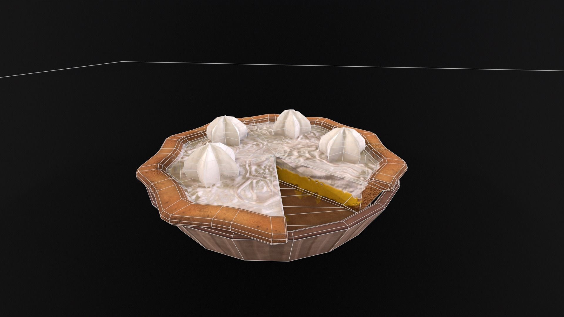 Lemon Pie  Low-poly 3D model_3