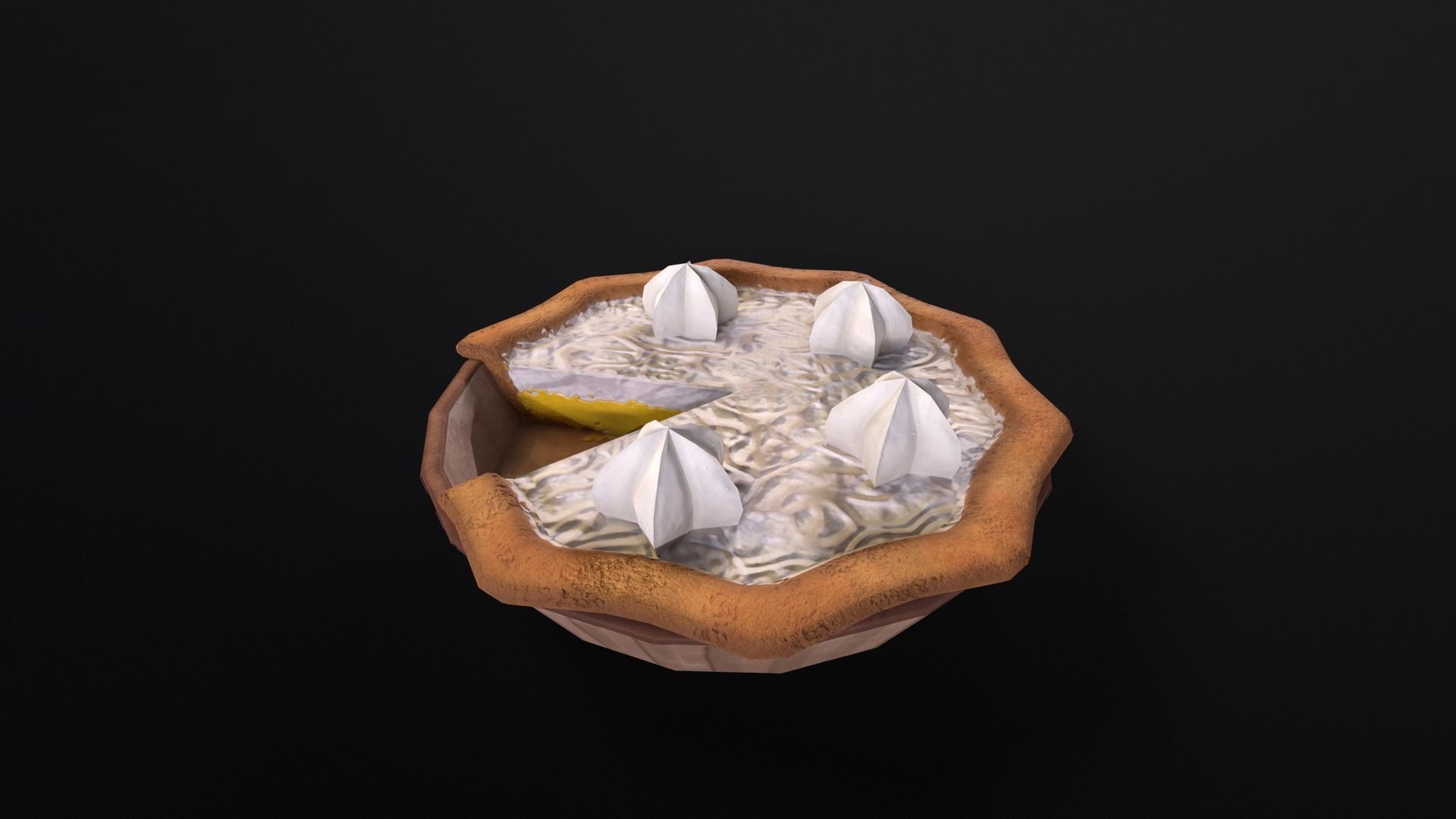 Lemon Pie  Low-poly 3D model_8