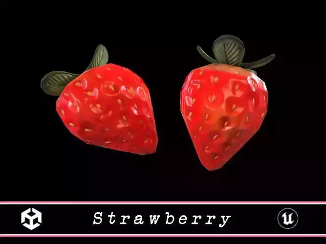 Strawberry Low-poly 3D model