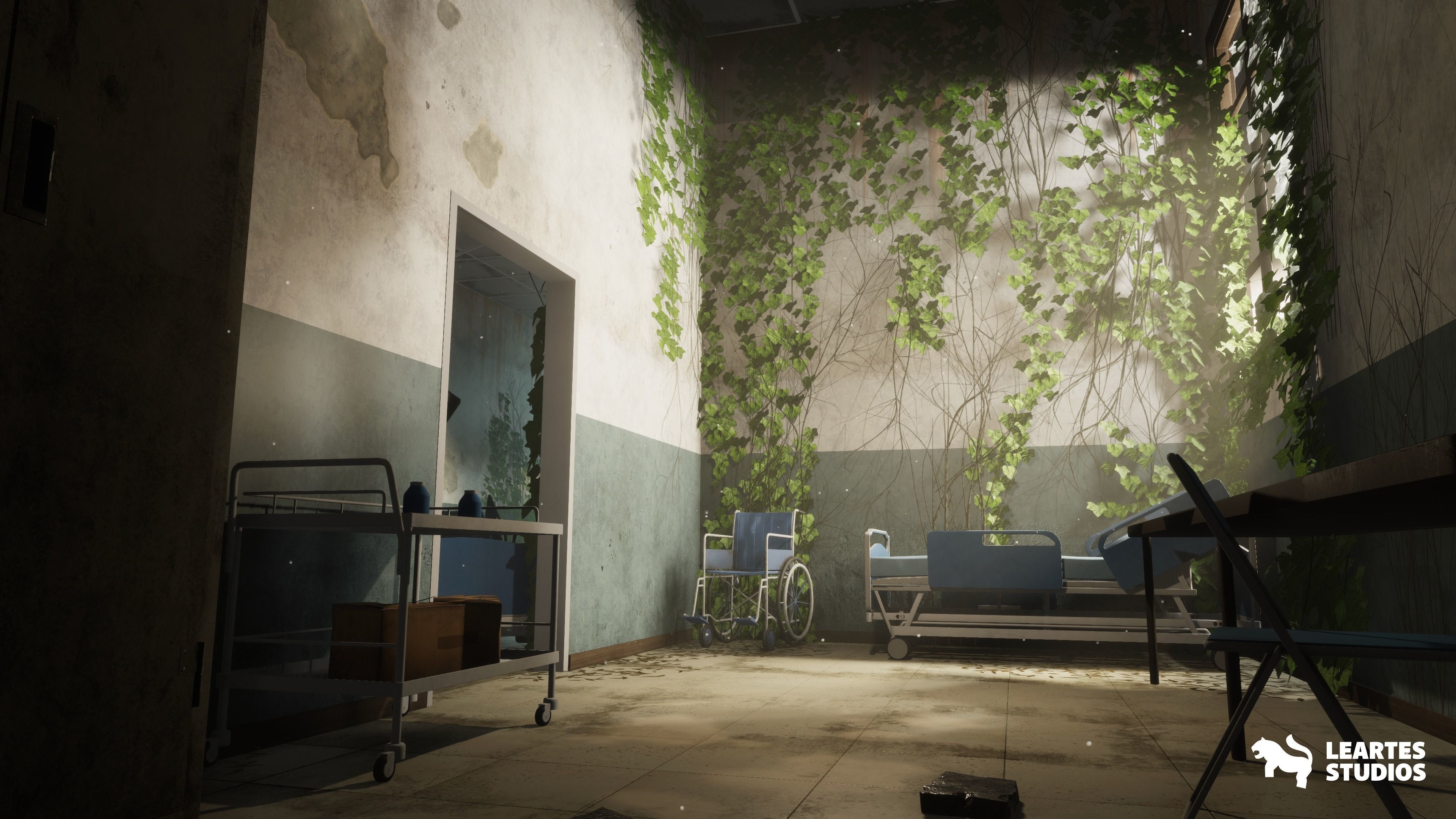 Abandoned-Post-Apocalyptic Hospital Environment Low-poly 3D model_1