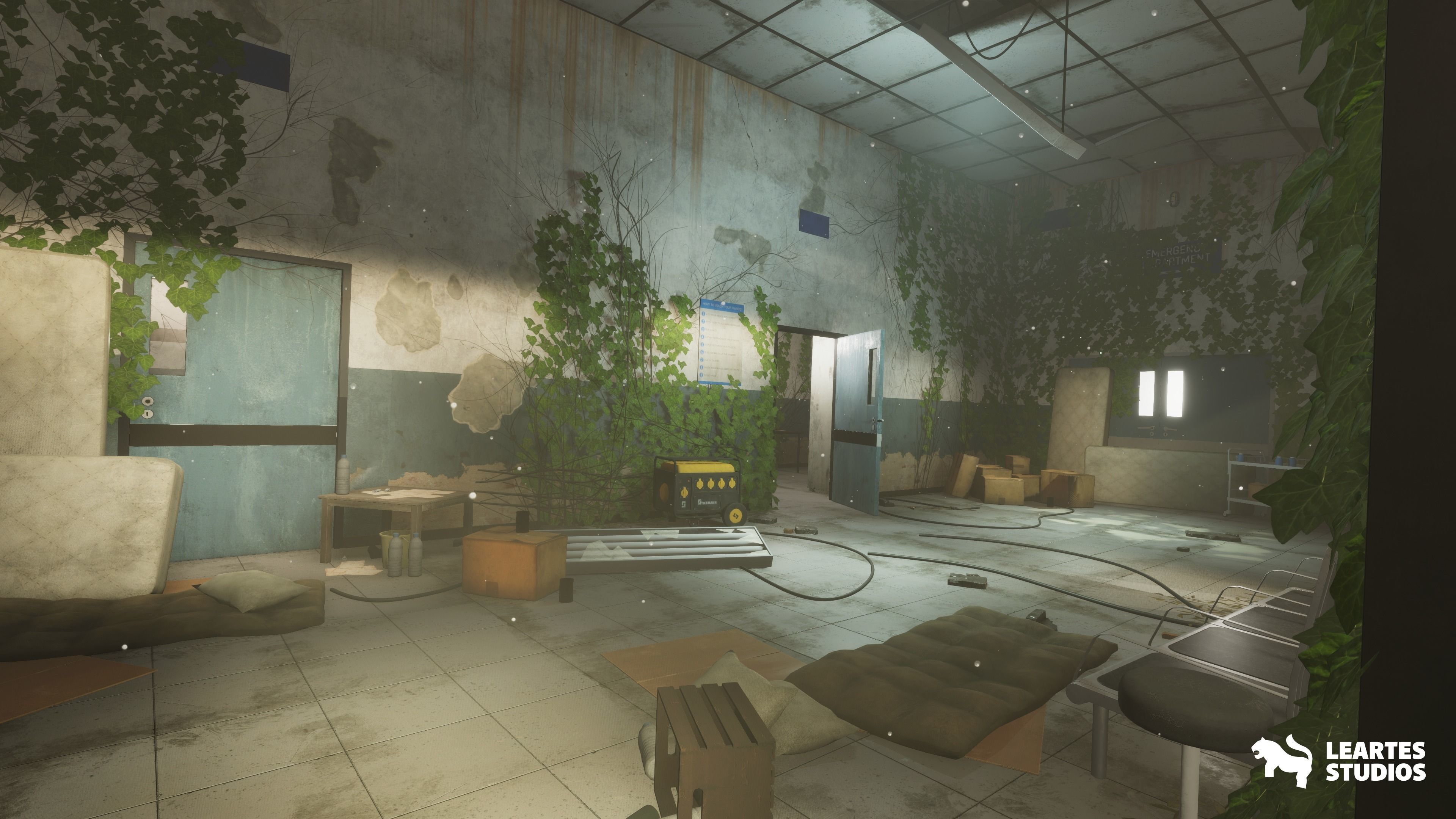 Abandoned-Post-Apocalyptic Hospital Environment Low-poly 3D model_3