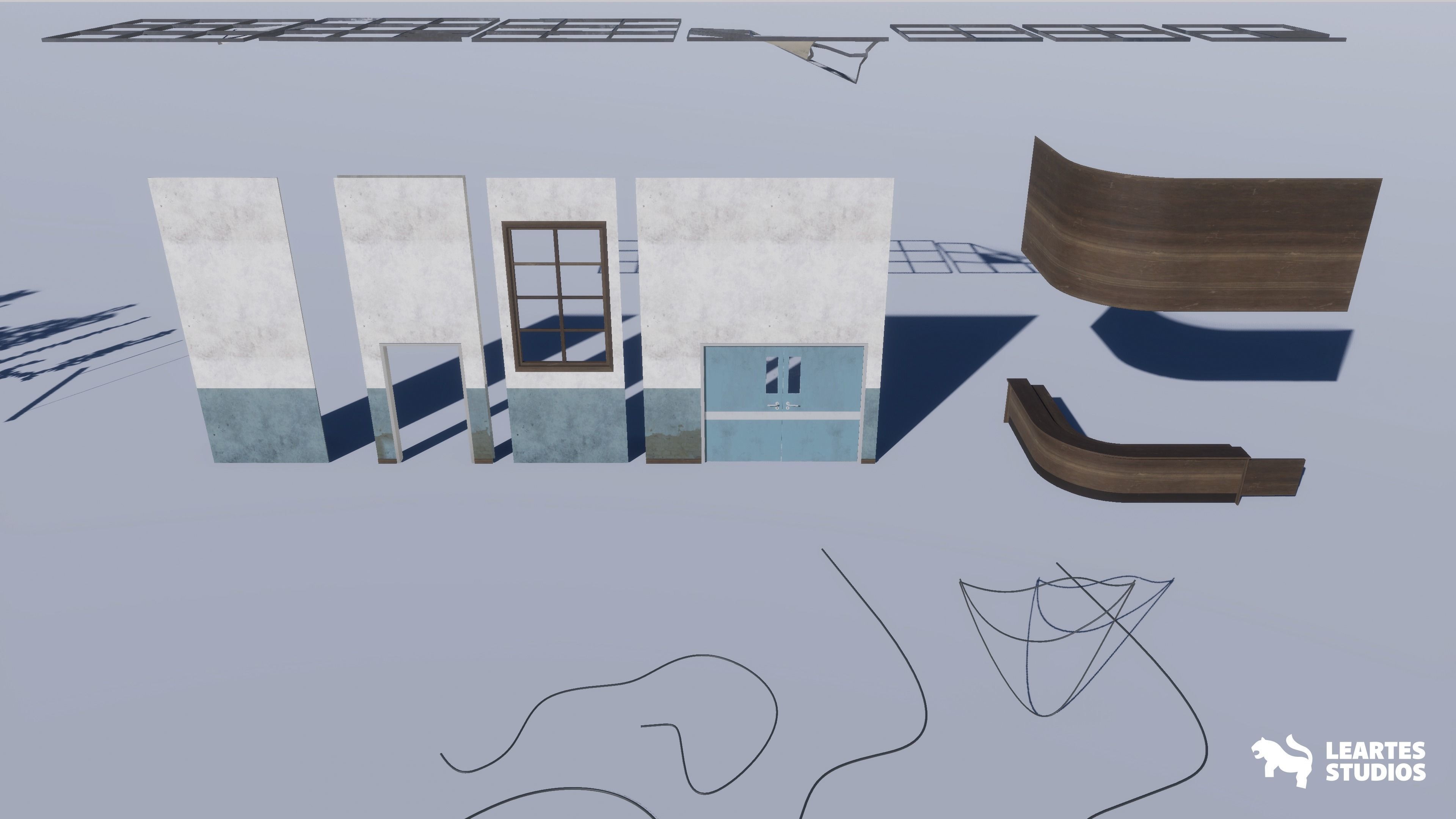 Abandoned-Post-Apocalyptic Hospital Environment Low-poly 3D model_6