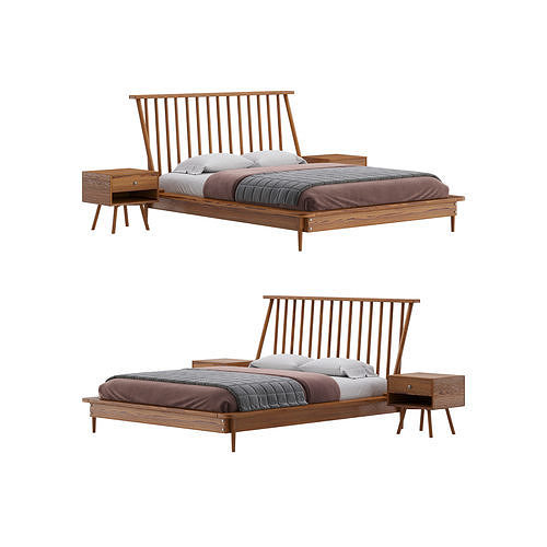 Walker Edison bed 3D model