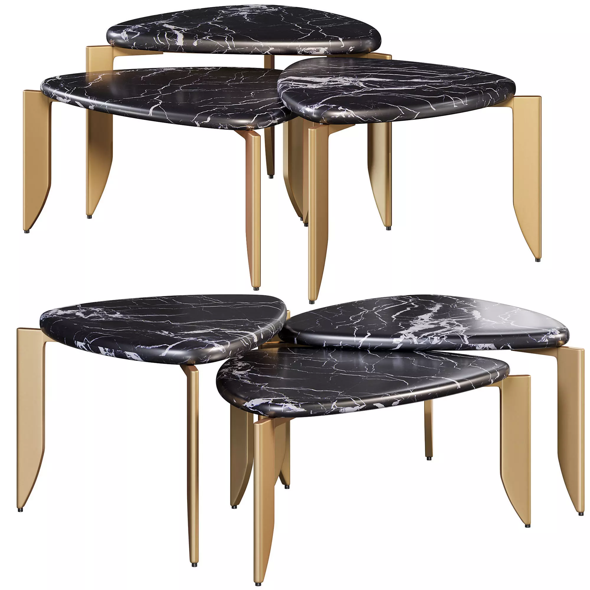 Gray Marble Coffee Table by oroa 3D model_0