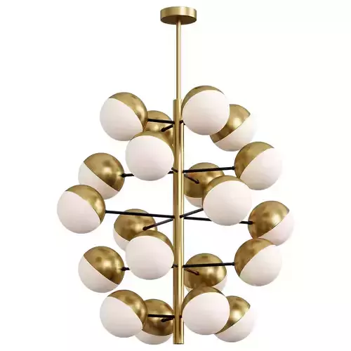 Brass Globe Sputnik Chandelier