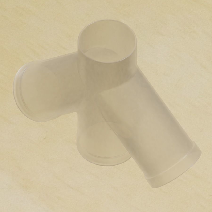 Transparent Fitting Double Y 3D model_2