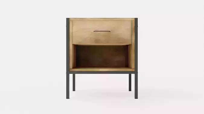 Urban 1 Drawer Bedside Table Low-poly 3D model