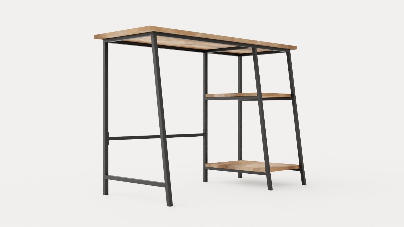 Urban Study Desk Low-poly 3D model_1