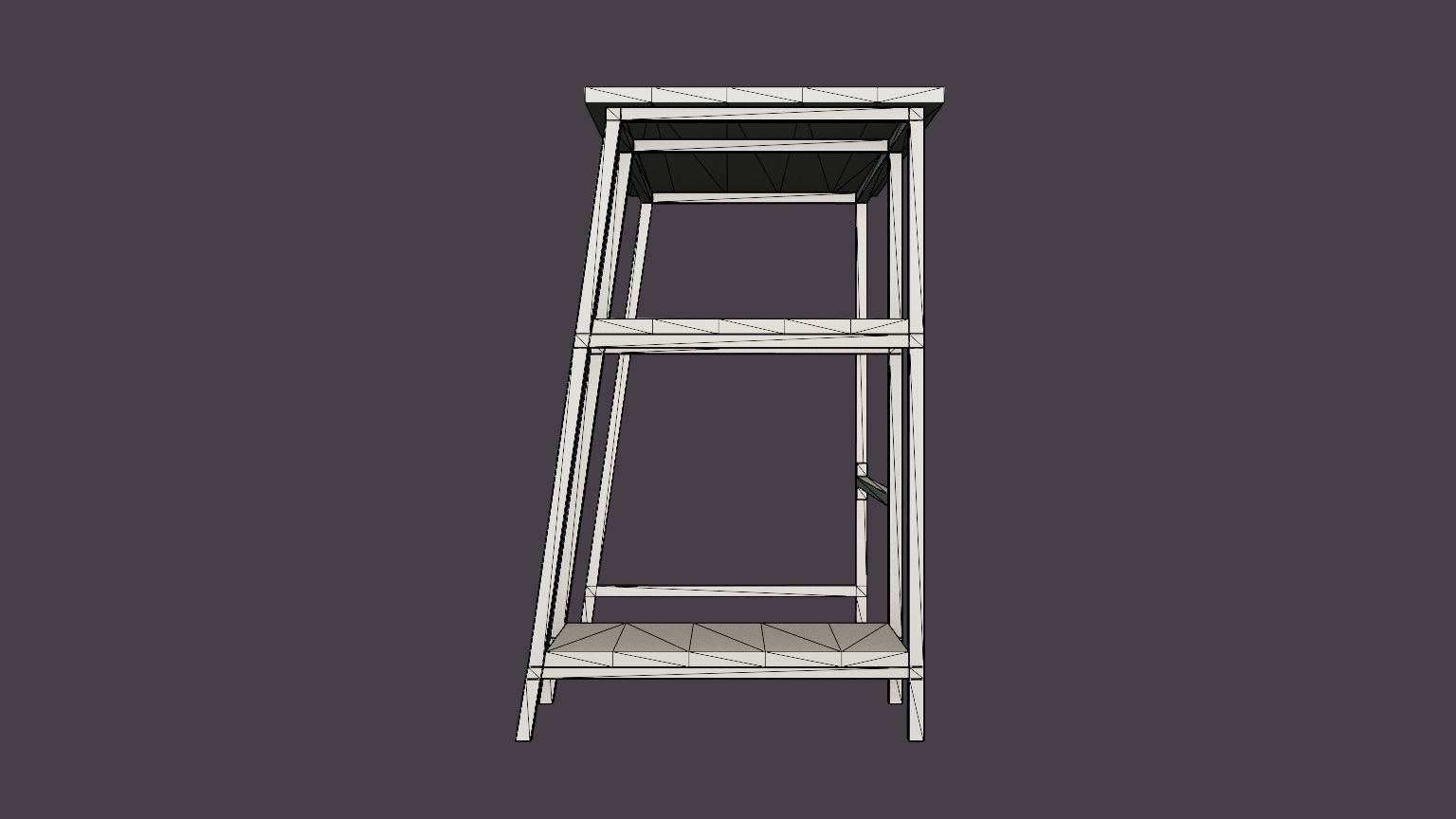 Urban Study Desk Low-poly 3D model_7