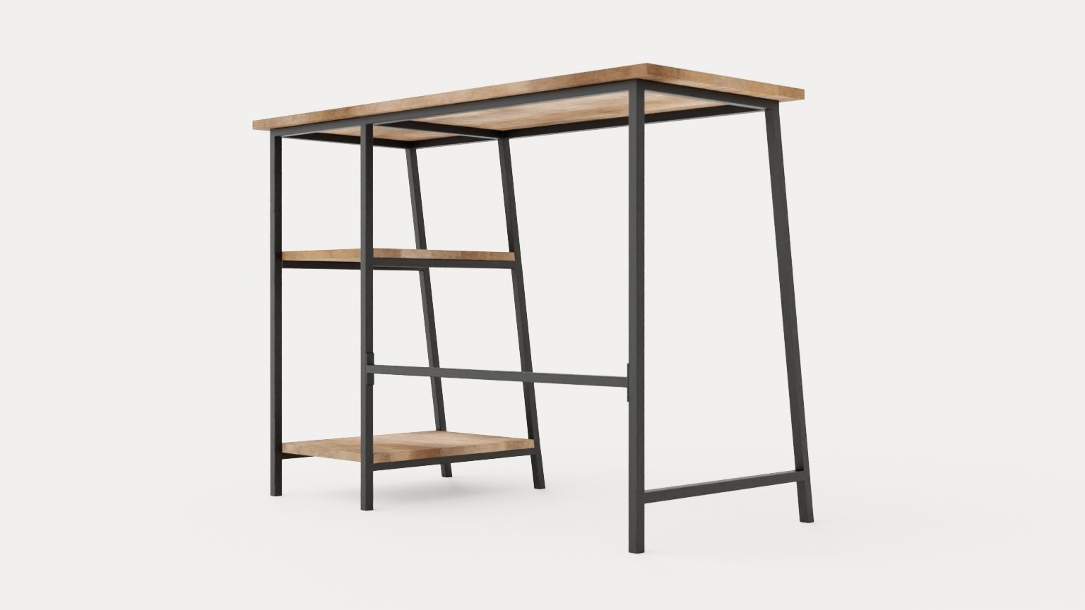 Urban Study Desk Low-poly 3D model_3