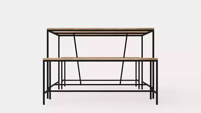 Urban Dining Table and Bench Set