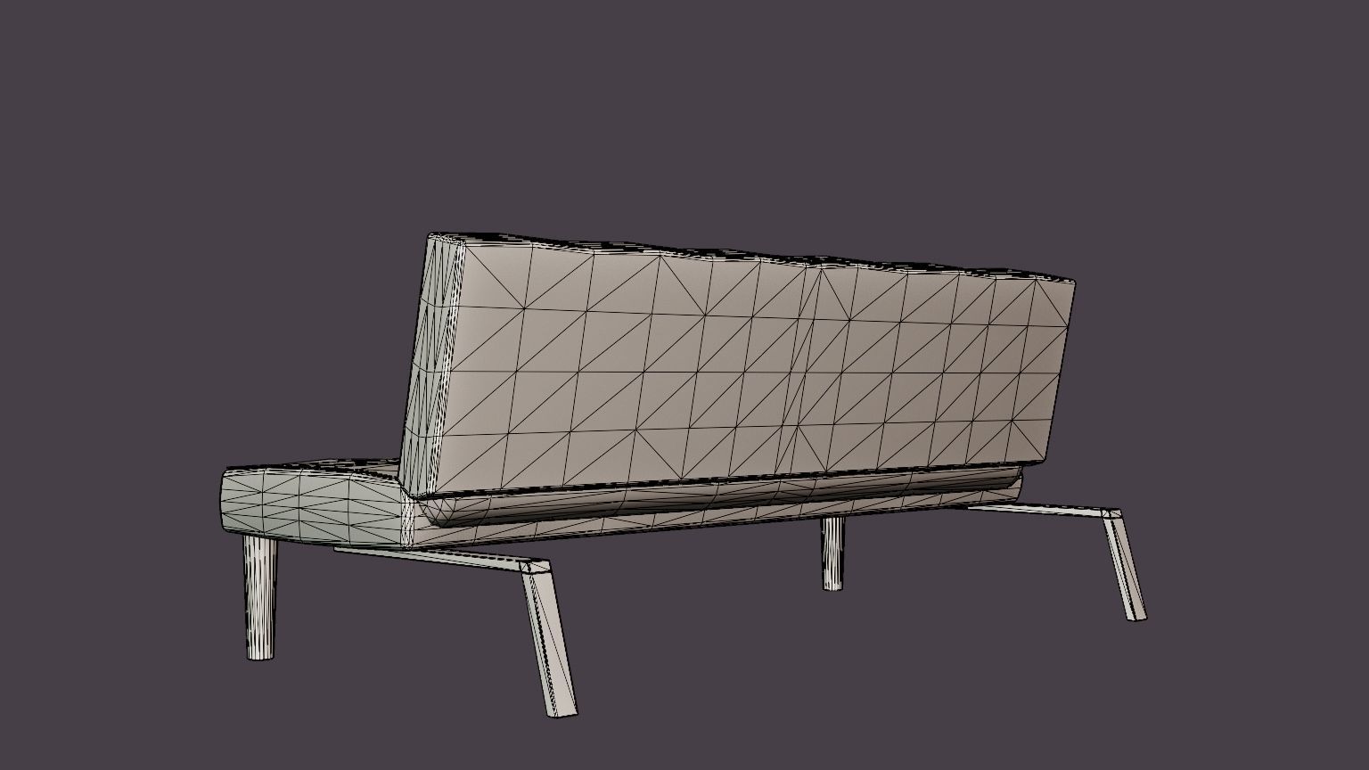 Aurora Sofa Bed Low-poly 3D model_6