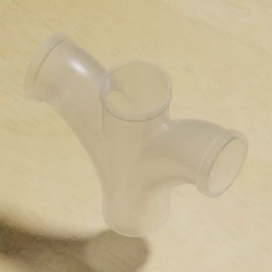 Transparent Fitting Double Bend Y 3D model_0