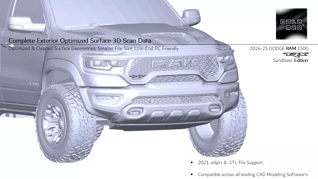 2023 2024 Dodge RAM 1500 TRX 3D Scan Surface Data Model 3D model | CGTrader