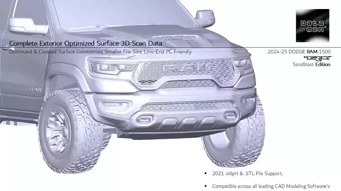 2023 2024 Dodge RAM 1500 TRX 3D Scan Surface Data Model