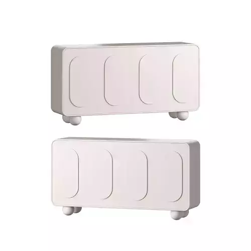 White Solid and Manufactured Wood Sideboard Credenza