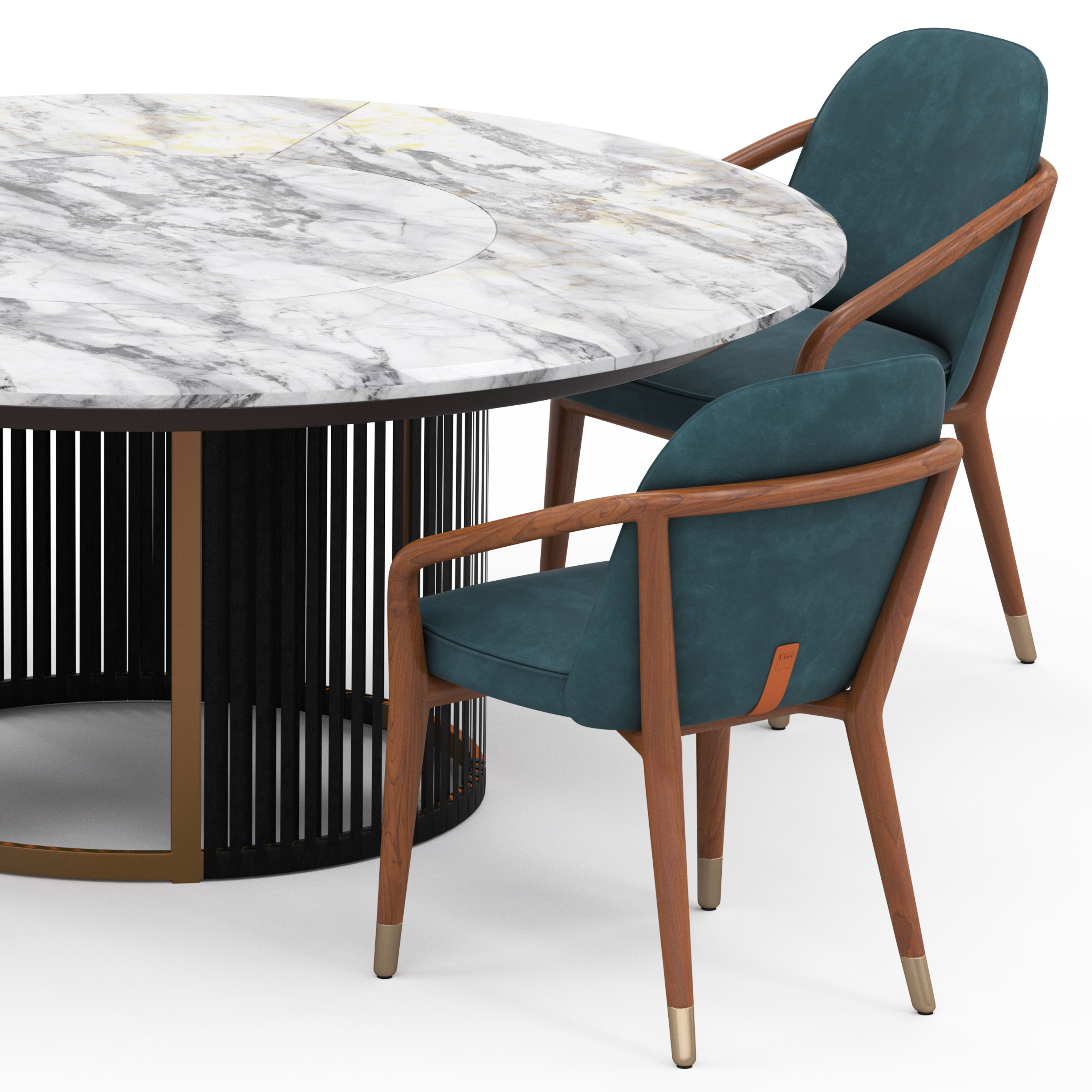 Ulivi Claire Table and Lise Armchair 3D model_2