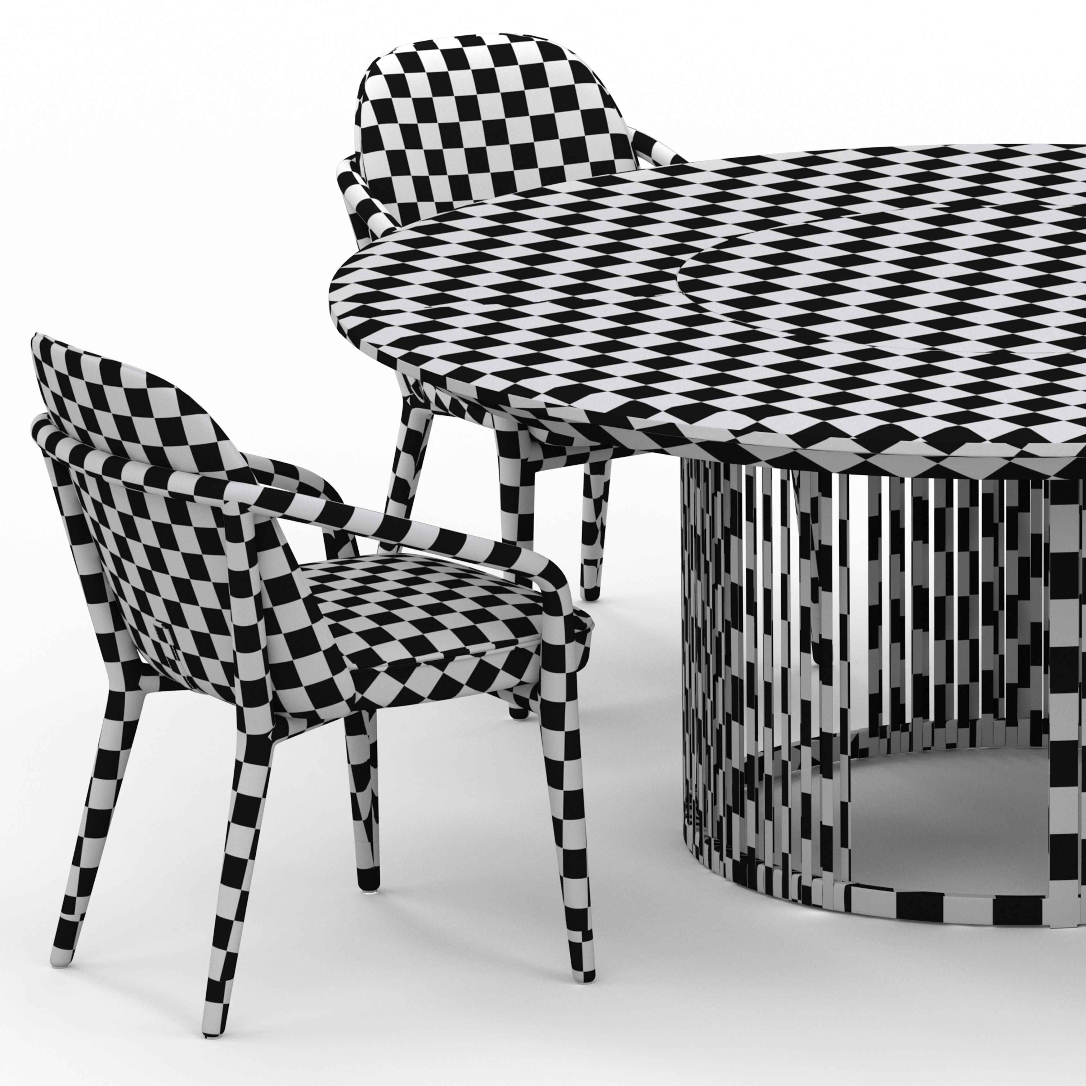 Ulivi Claire Table and Lise Armchair 3D model_3