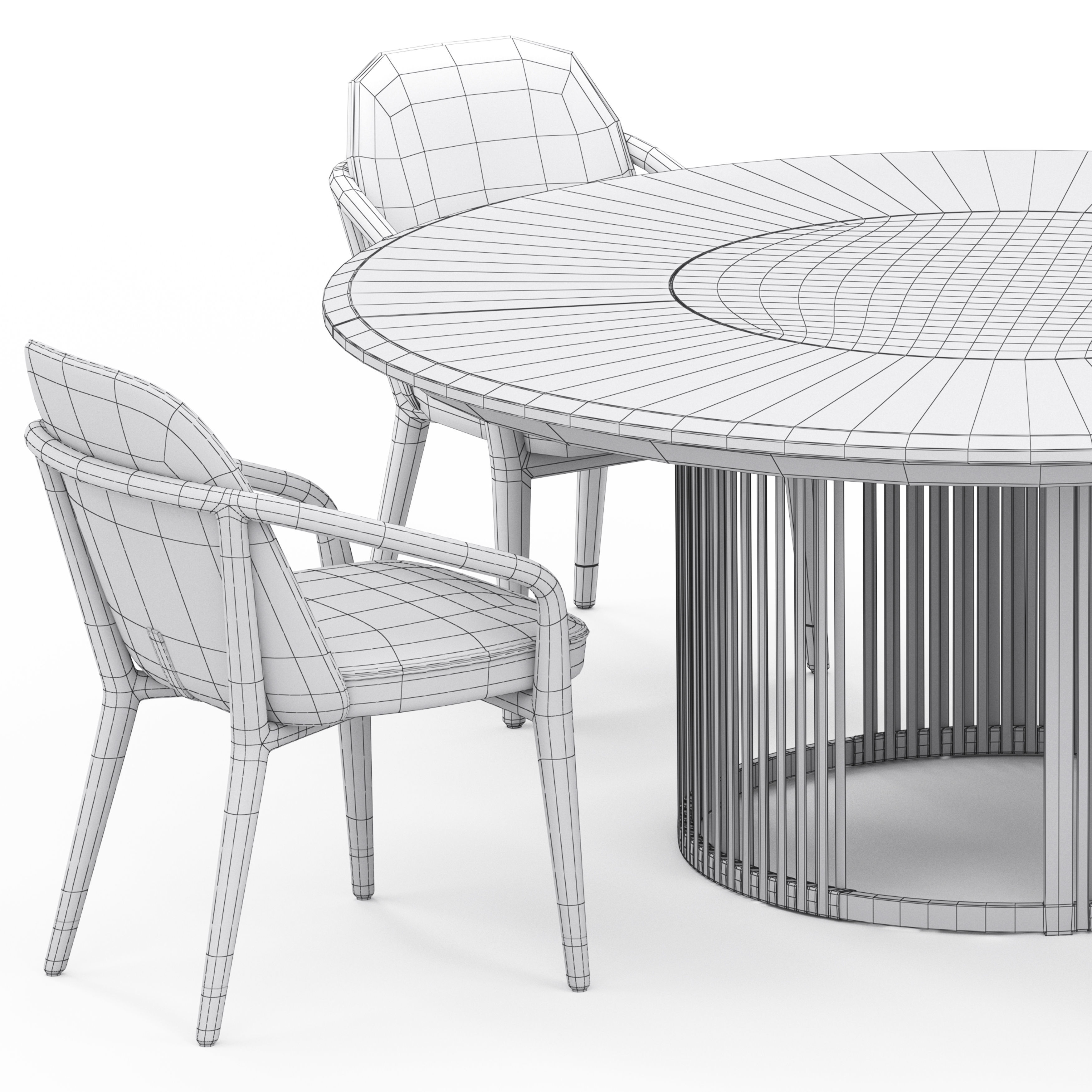 Ulivi Claire Table and Lise Armchair 3D model_4