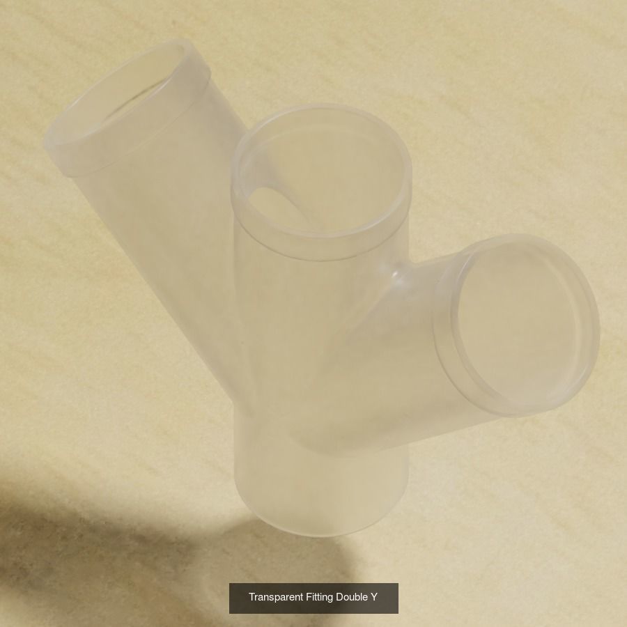 TRANSPARENT PIPE FITTINGS 3D Model Collection_1