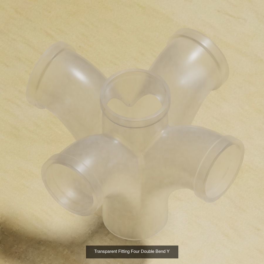 TRANSPARENT PIPE FITTINGS 3D Model Collection_3