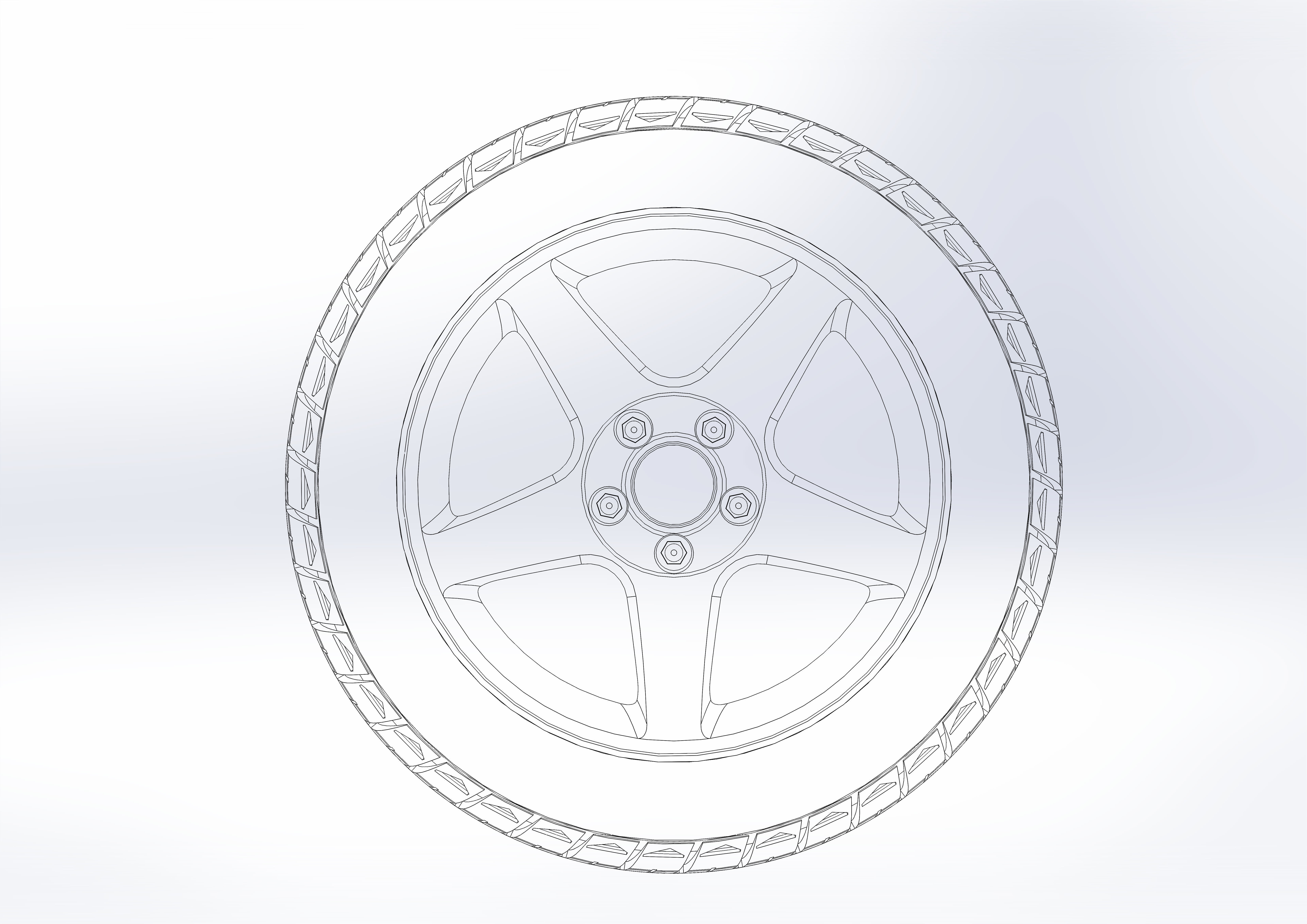 Wheel for scale model of sportcar Cobra 2004 3D print model_4