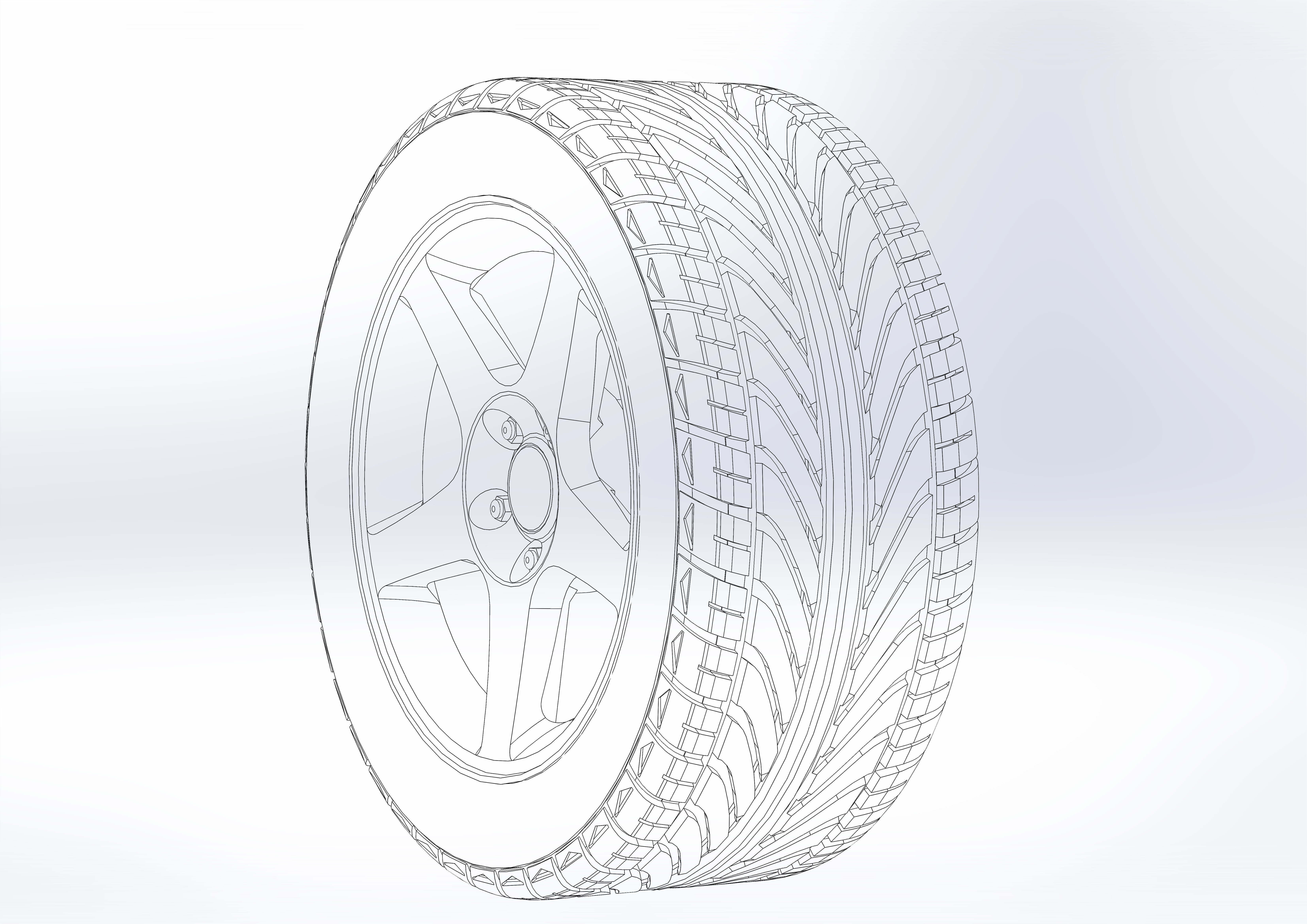 Wheel for scale model of sportcar Cobra 2004 3D print model_1