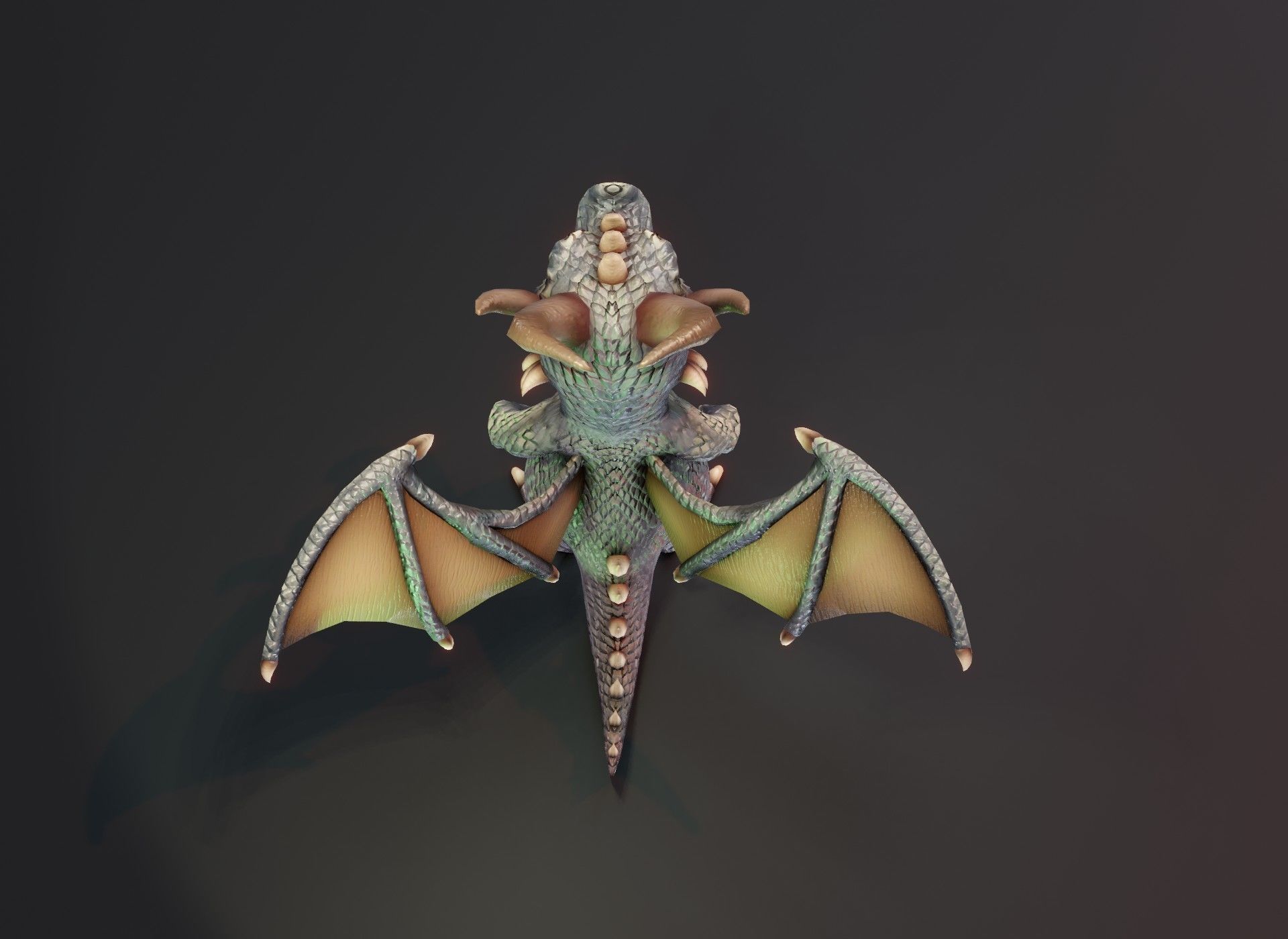 Cartoon Iron Dragon Rigged 3D Model Low-poly 3D model_12