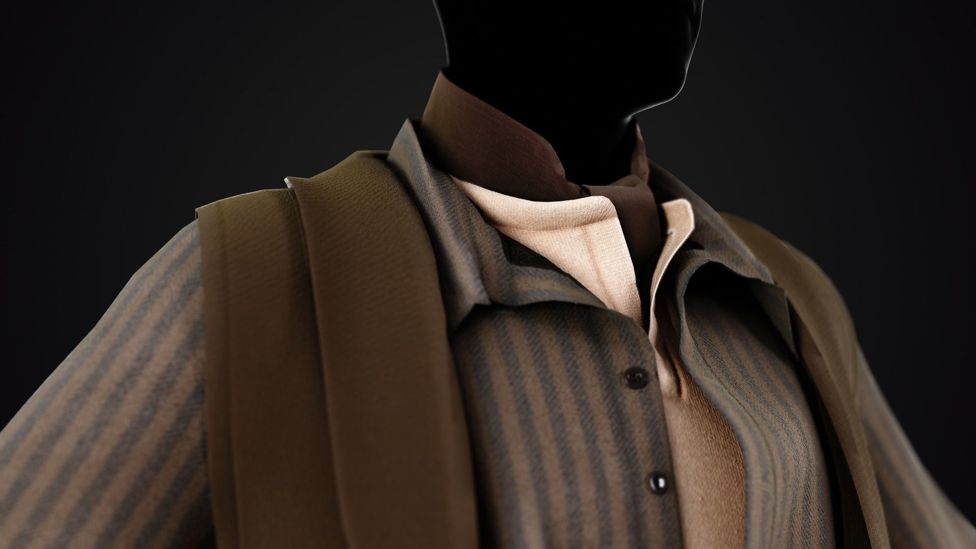 Low Poly Peasant Men Outfit with Free Tutorial Low-poly 3D model_3