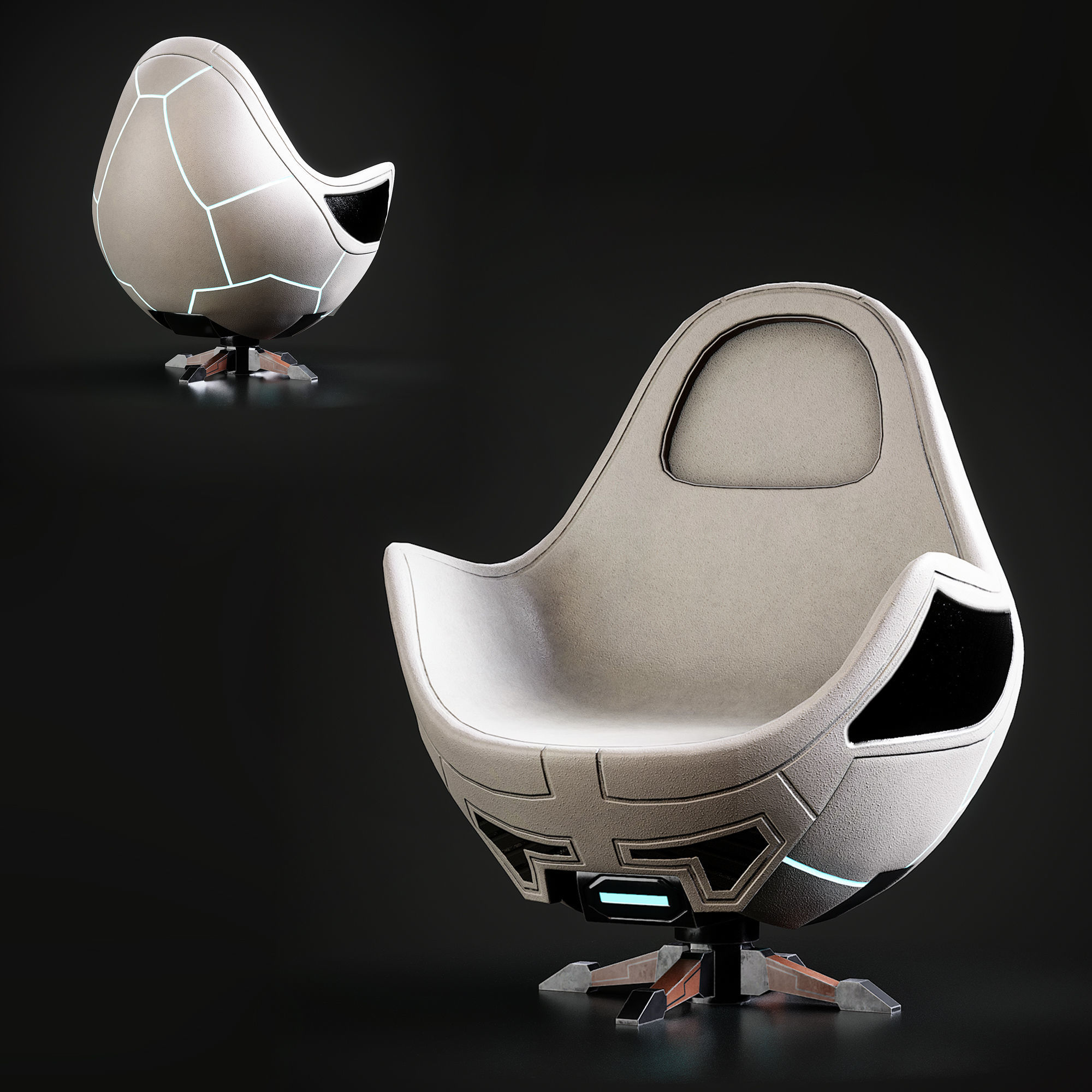 20 Sci-Fi Interior Environment Models Low-poly 3D model_6