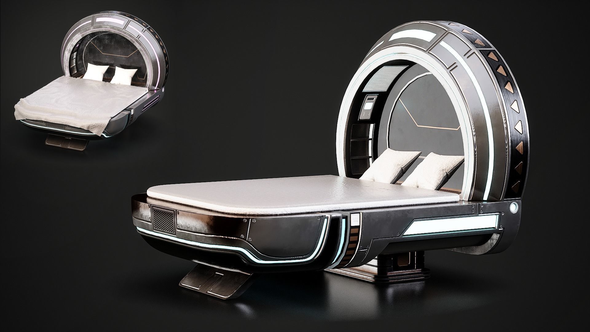 20 Sci-Fi Interior Environment Models Low-poly 3D model_5