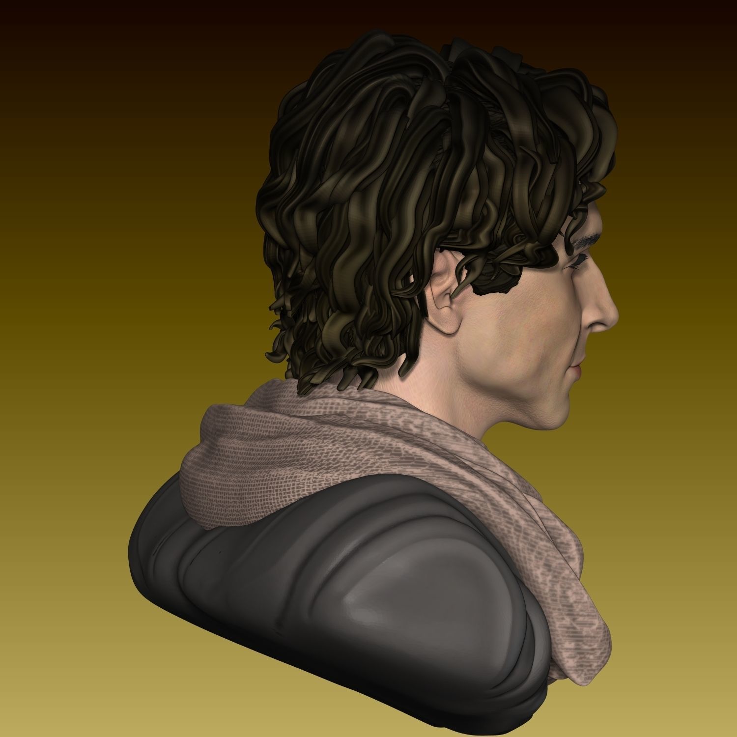 Dune Paul Atreides Timothee Chalamet Head and Bust 3D print model_2