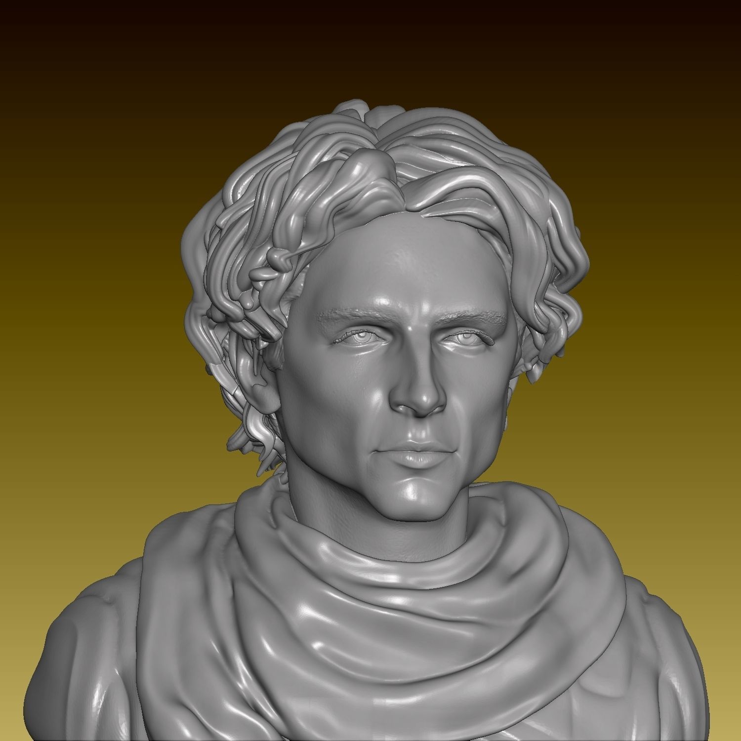 Dune Paul Atreides Timothee Chalamet Head and Bust 3D print model_6
