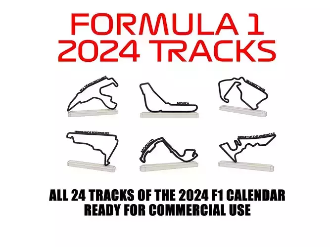 FORMULA 1 2024 TRACKS 3D print model