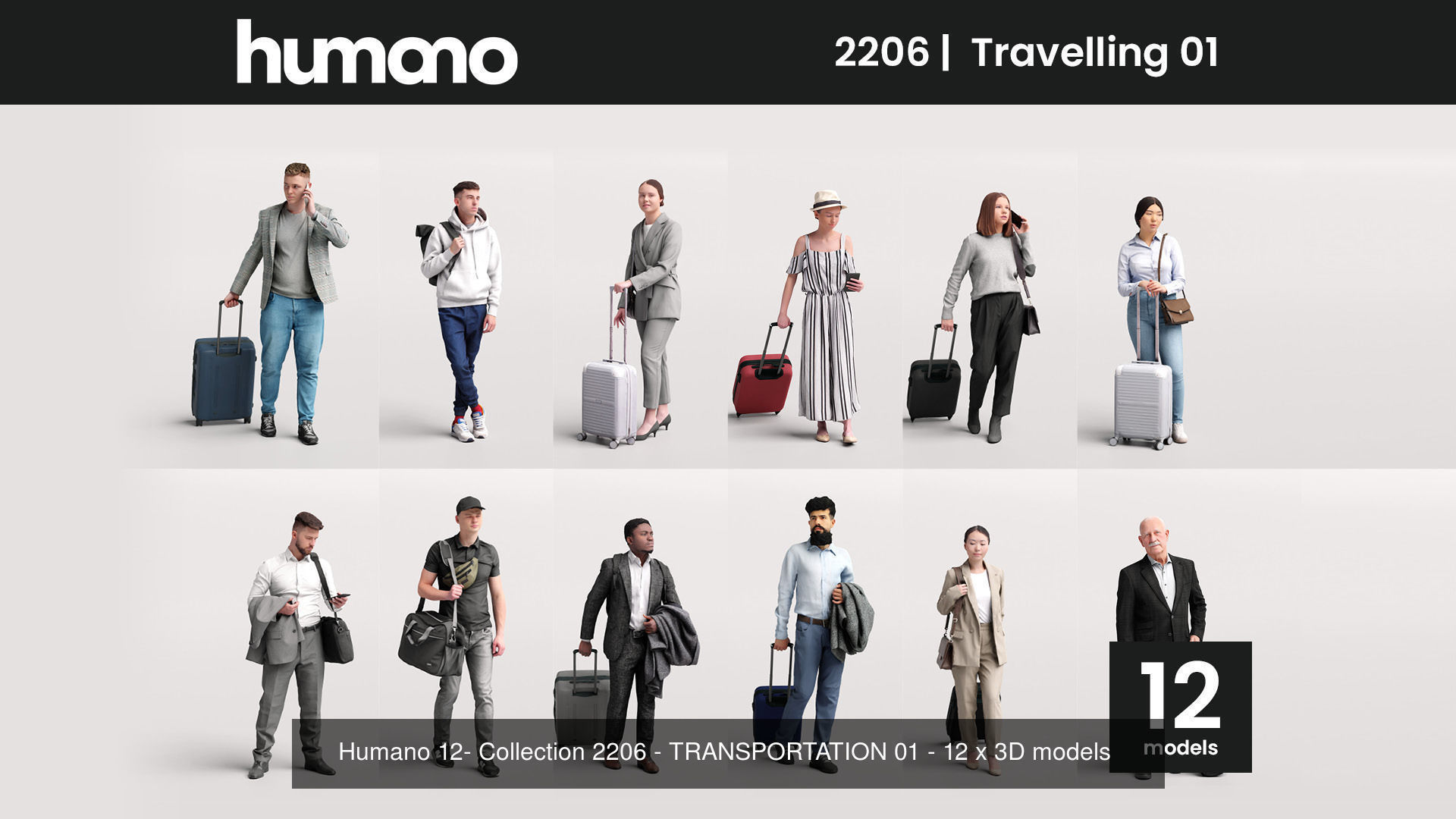 Humano Mega Bundle 02 NEW - 180 POSED MODELS 3D Model Collection_5
