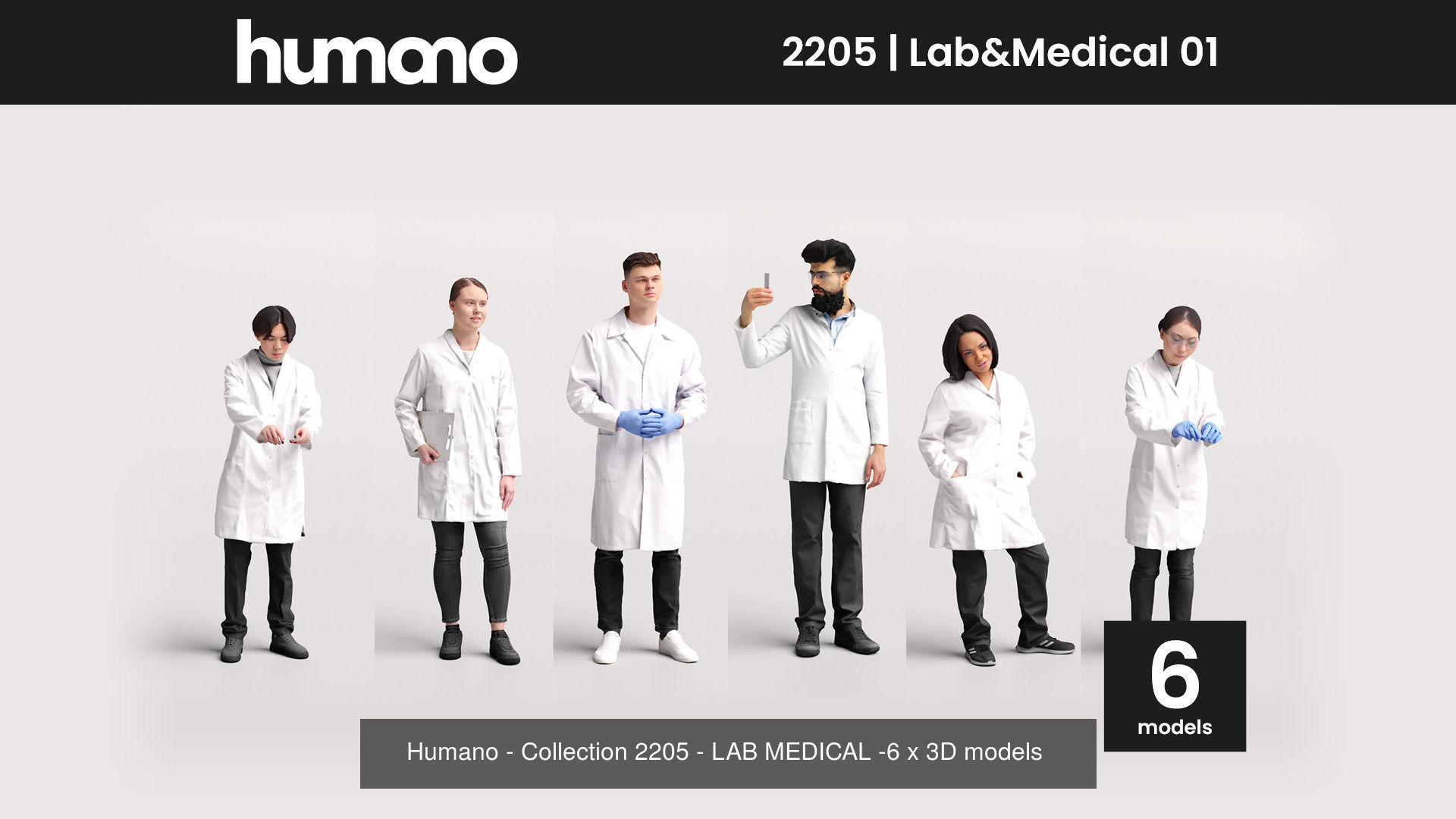 Humano Mega Bundle 02 NEW - 180 POSED MODELS 3D Model Collection_18