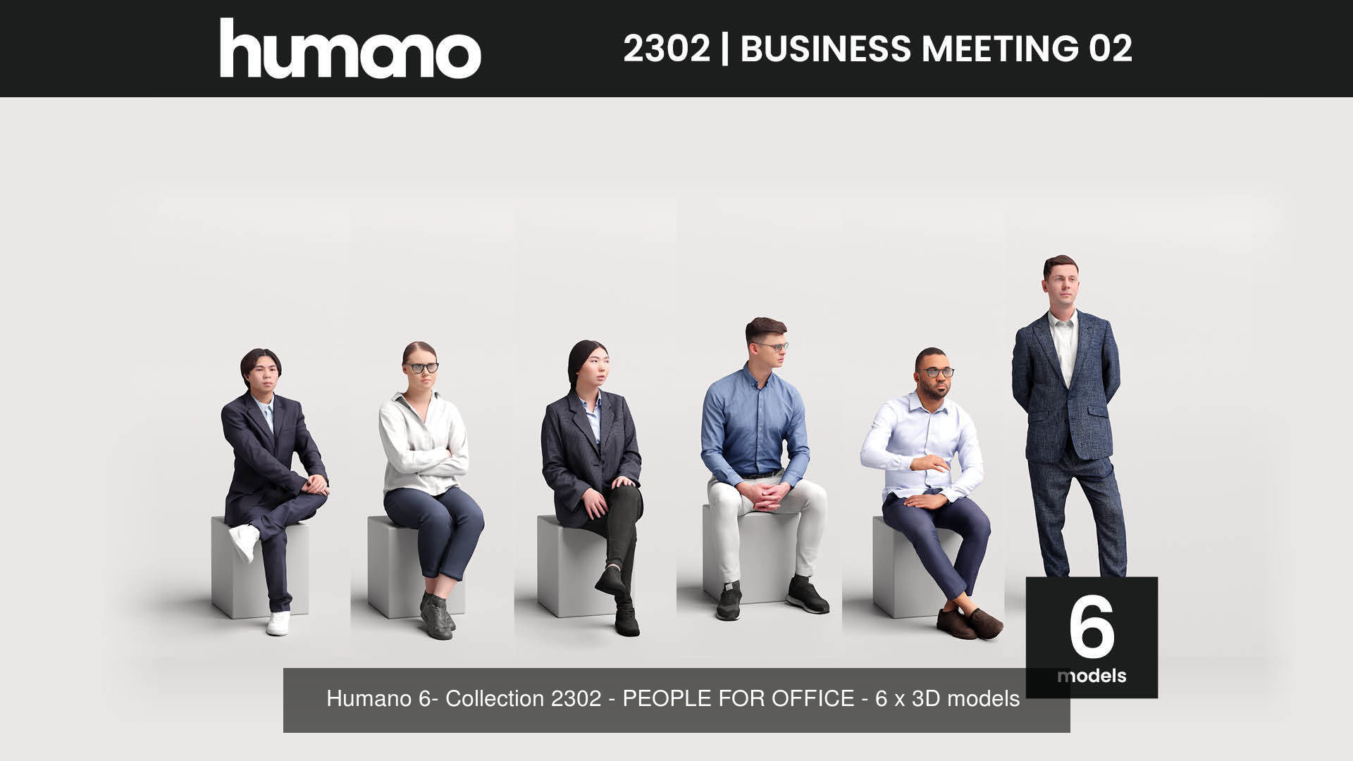 Humano Mega Bundle 02 NEW - 180 POSED MODELS 3D Model Collection_11