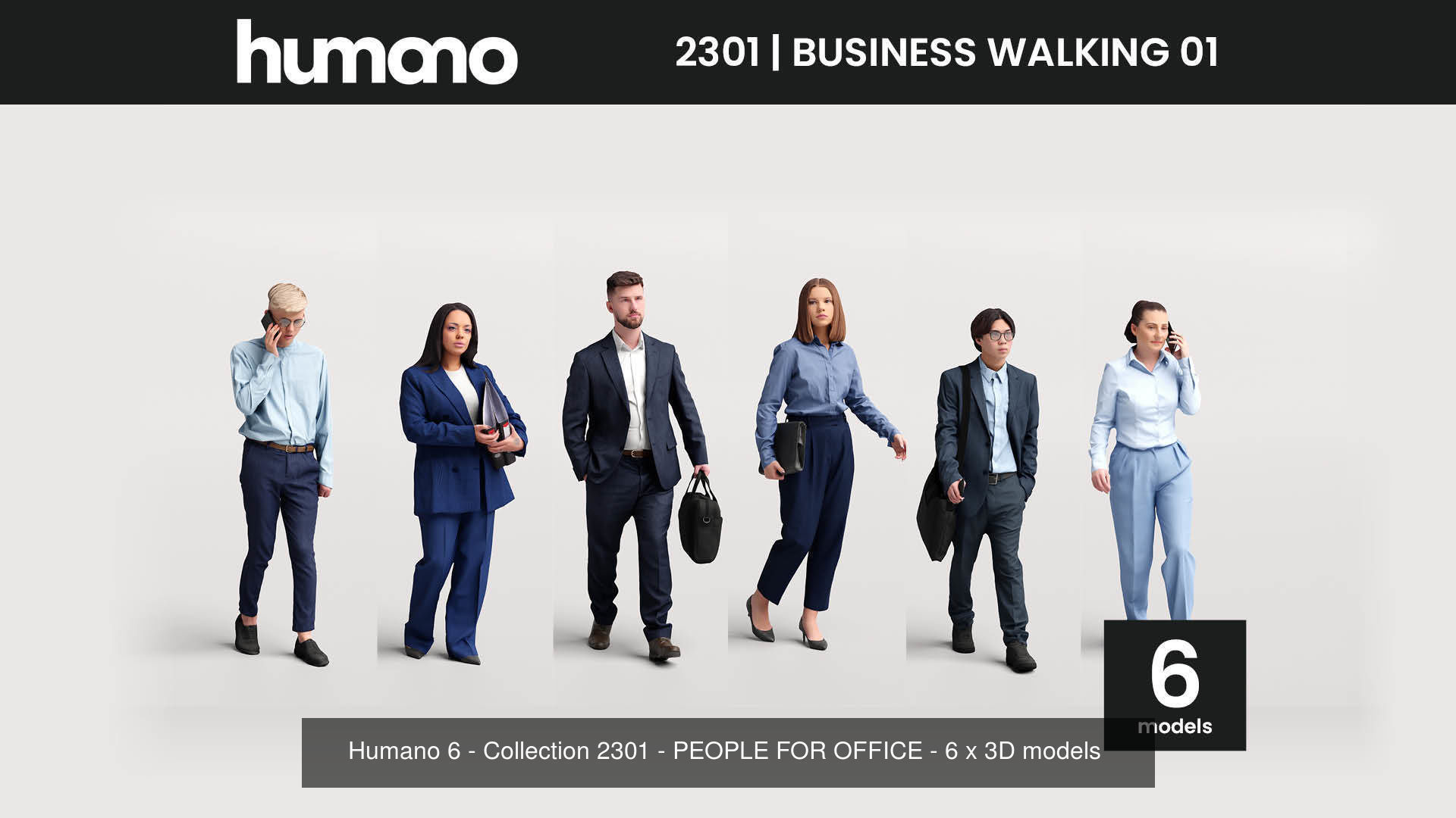 Humano Mega Bundle 02 NEW - 180 POSED MODELS 3D Model Collection_10