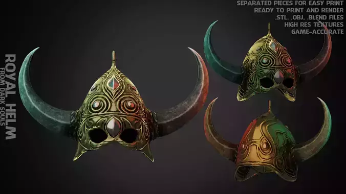 Dark Souls Royal Helm for Cosplay 3D print model