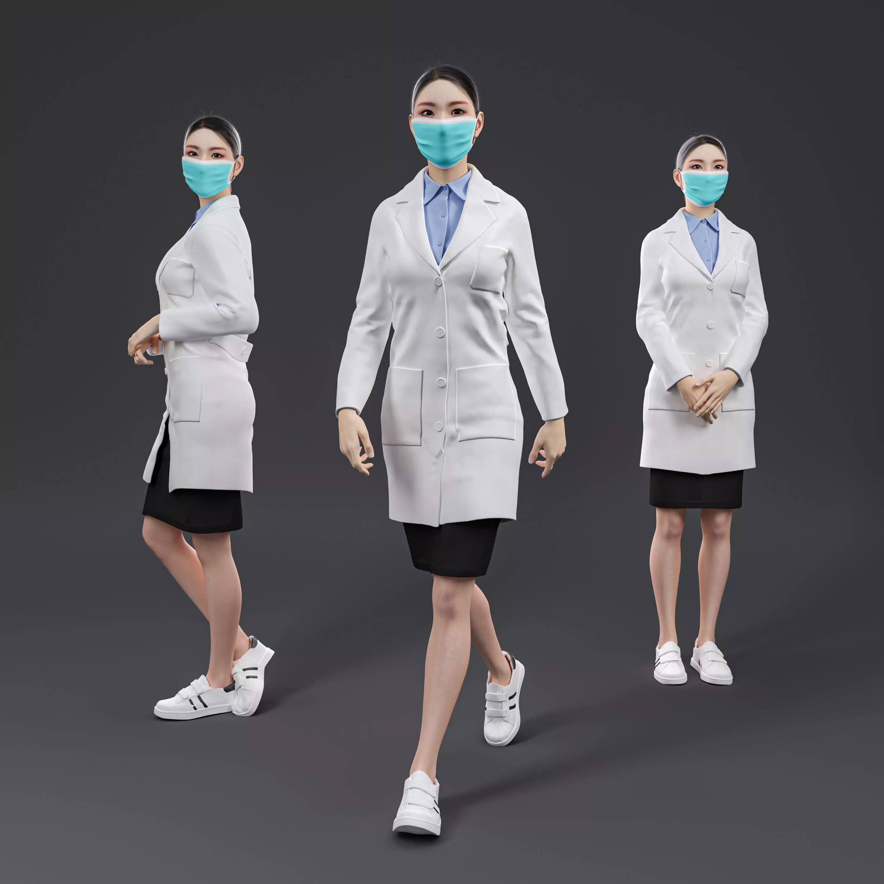 Female doctor 001 3D model