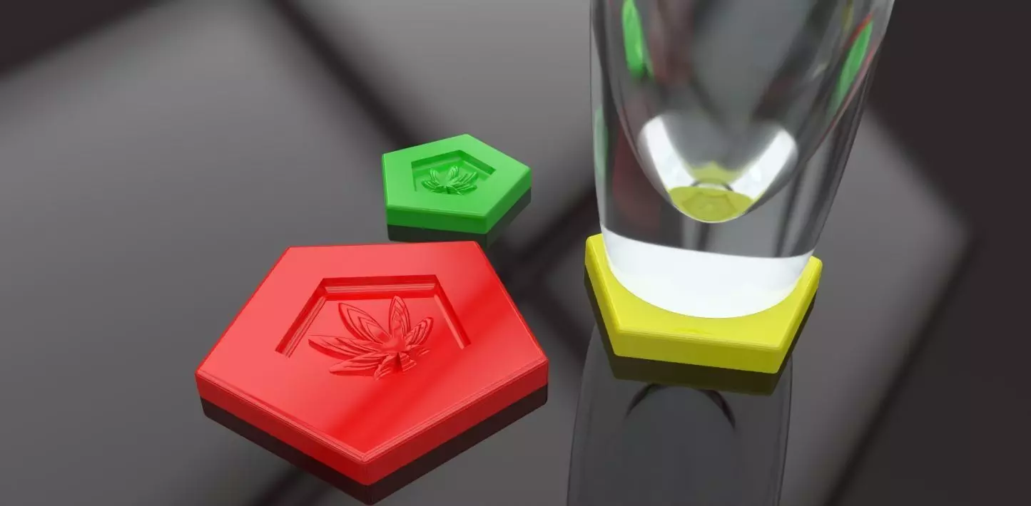 A cannabis themed coaster 3D print model